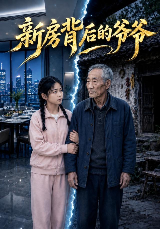 新房背后的爷爷海报