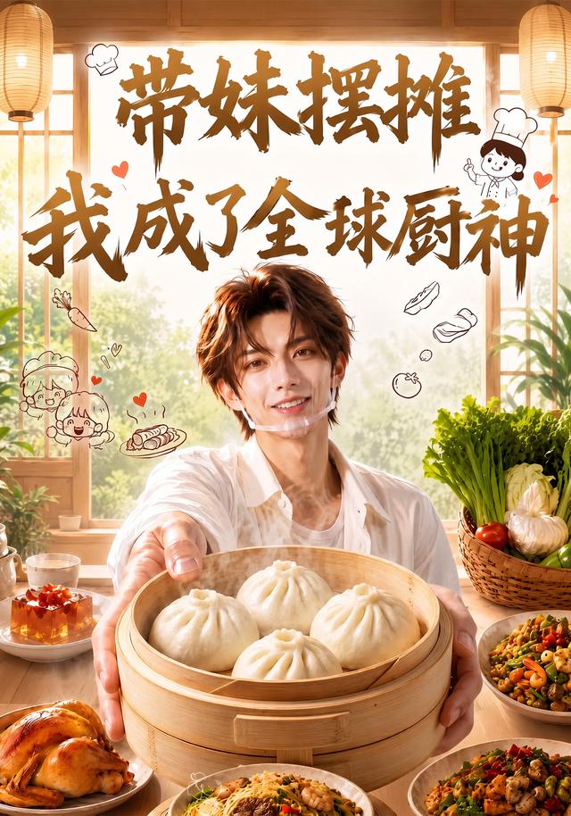 带妹摆摊，我成了全球厨神海报