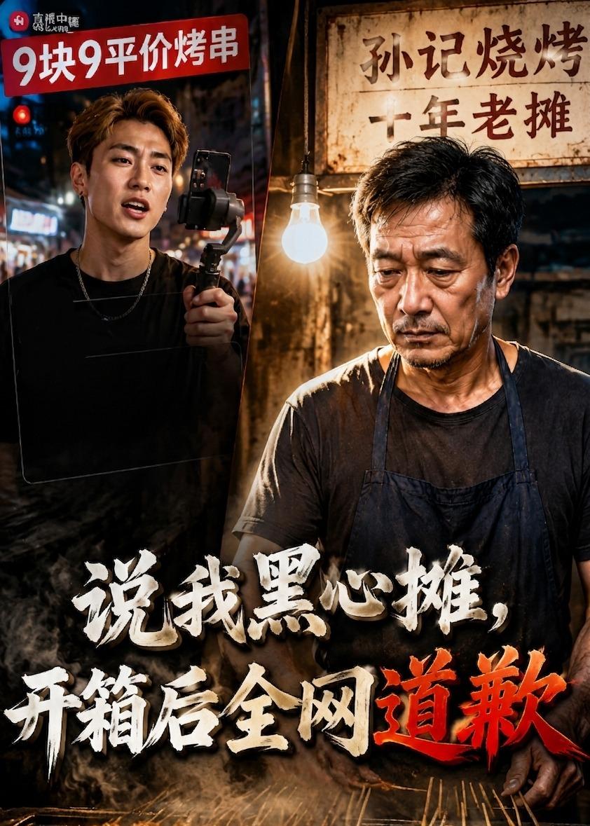 说我黑心摊，开箱后全网道歉海报