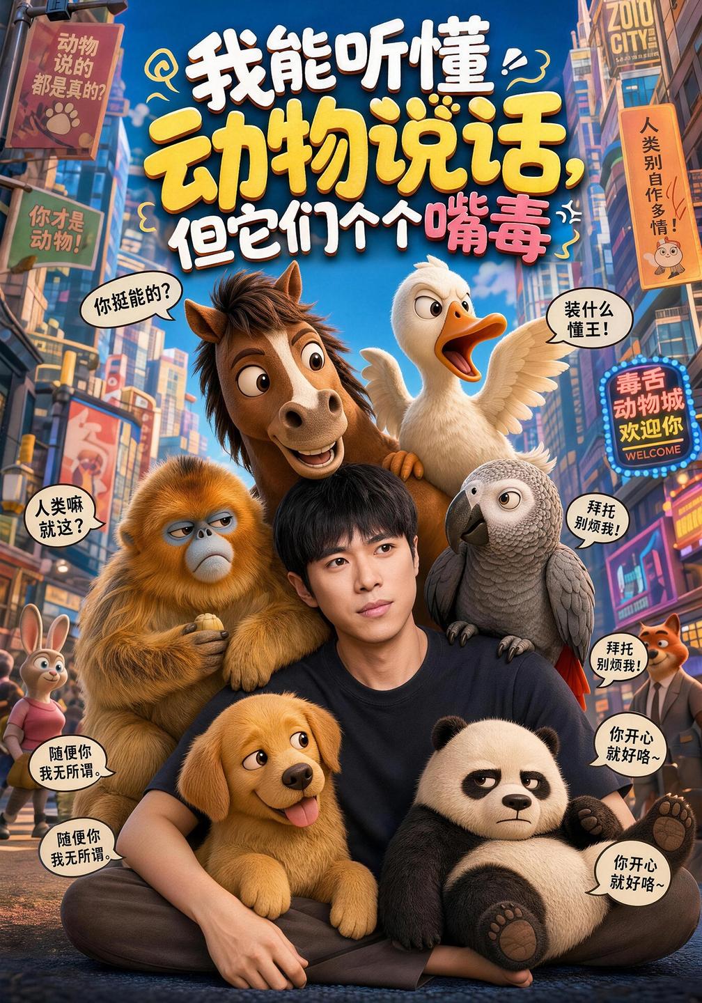 我能听懂动物说话，但它们个个嘴毒海报